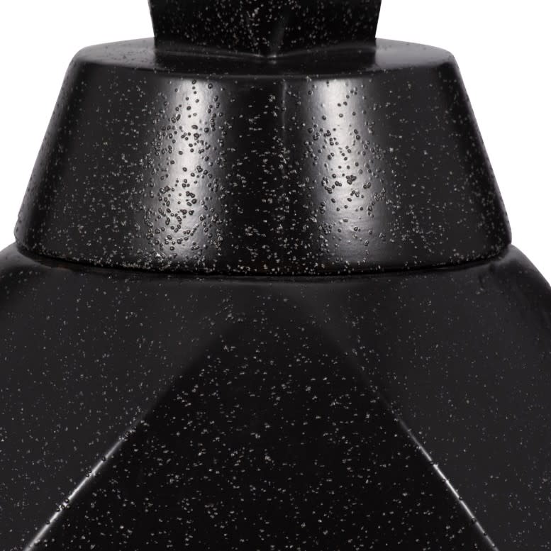 Large Black Ceramic Jar with Lid 10"W x 23"H