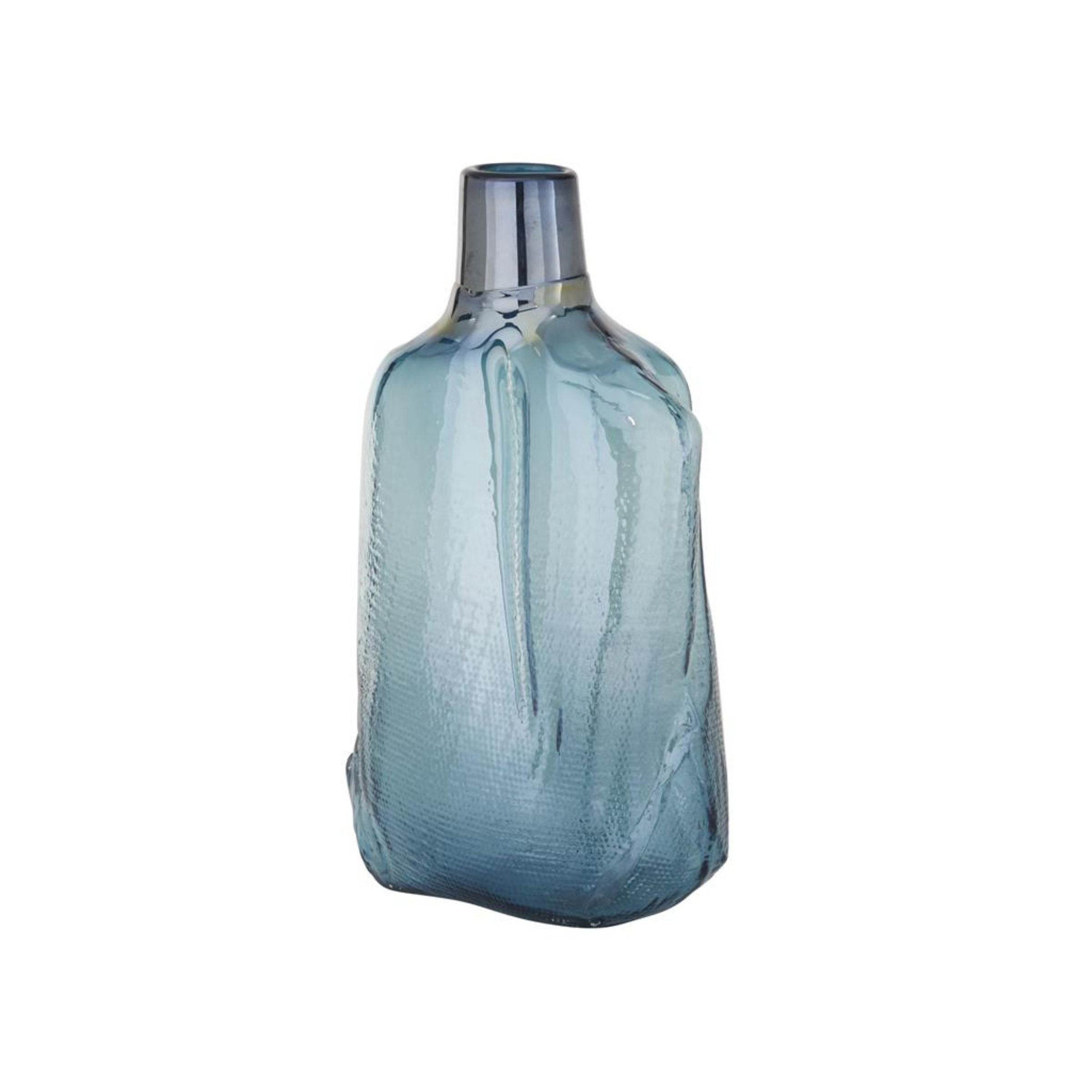 Tall Blue Glass Vase 10"W x 16"H