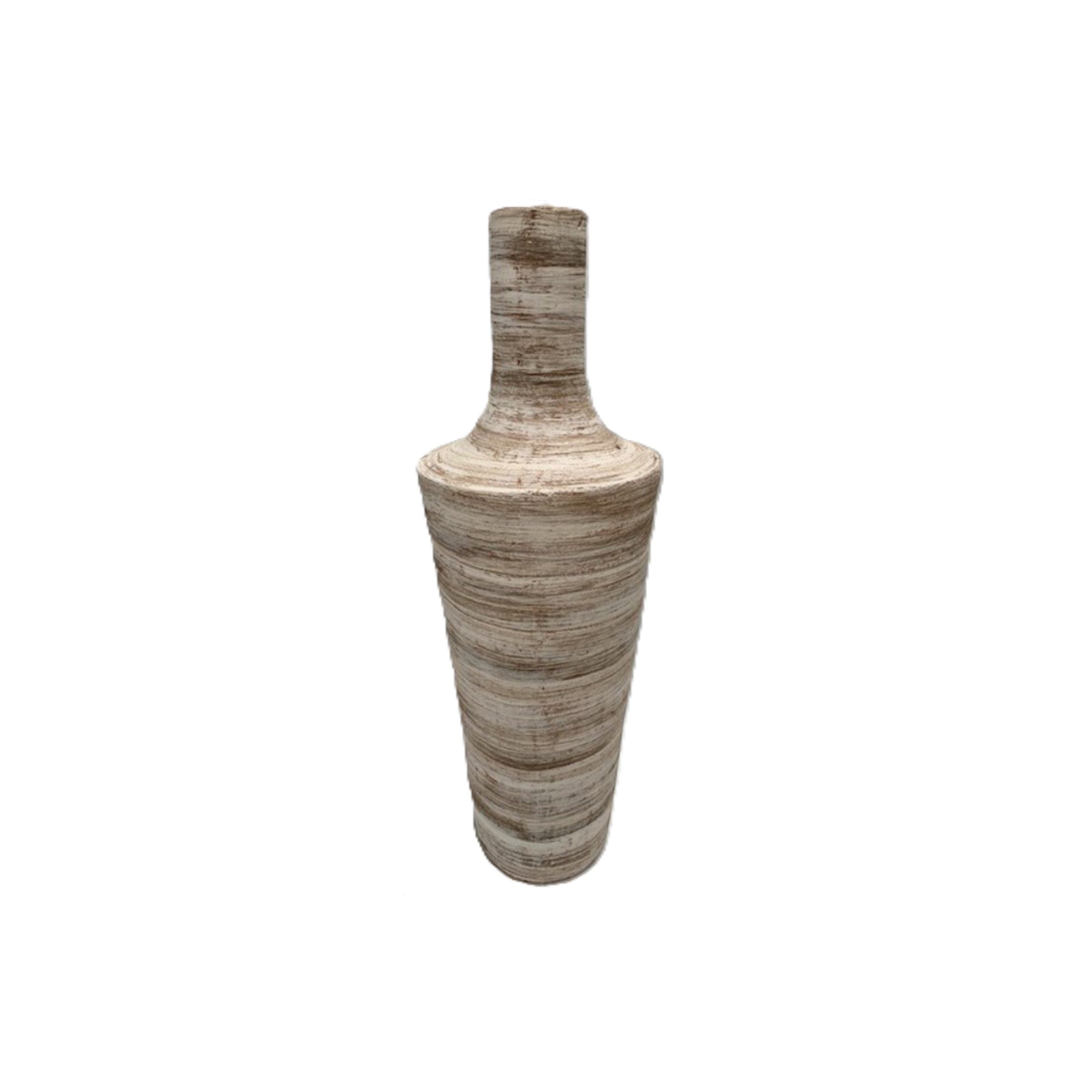 Brown and White Swirl Medium Floor Vase 15"W x 48"H
