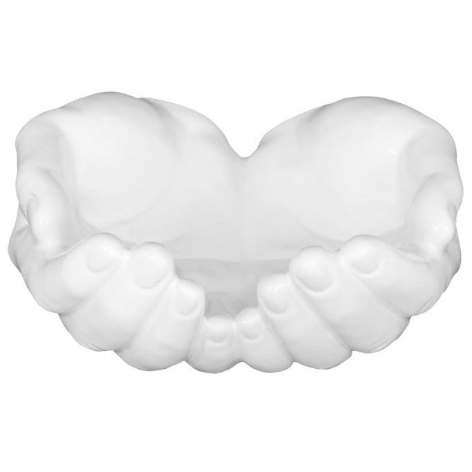 White Ceramic Hands Bowl 10"W X 4.75"H
