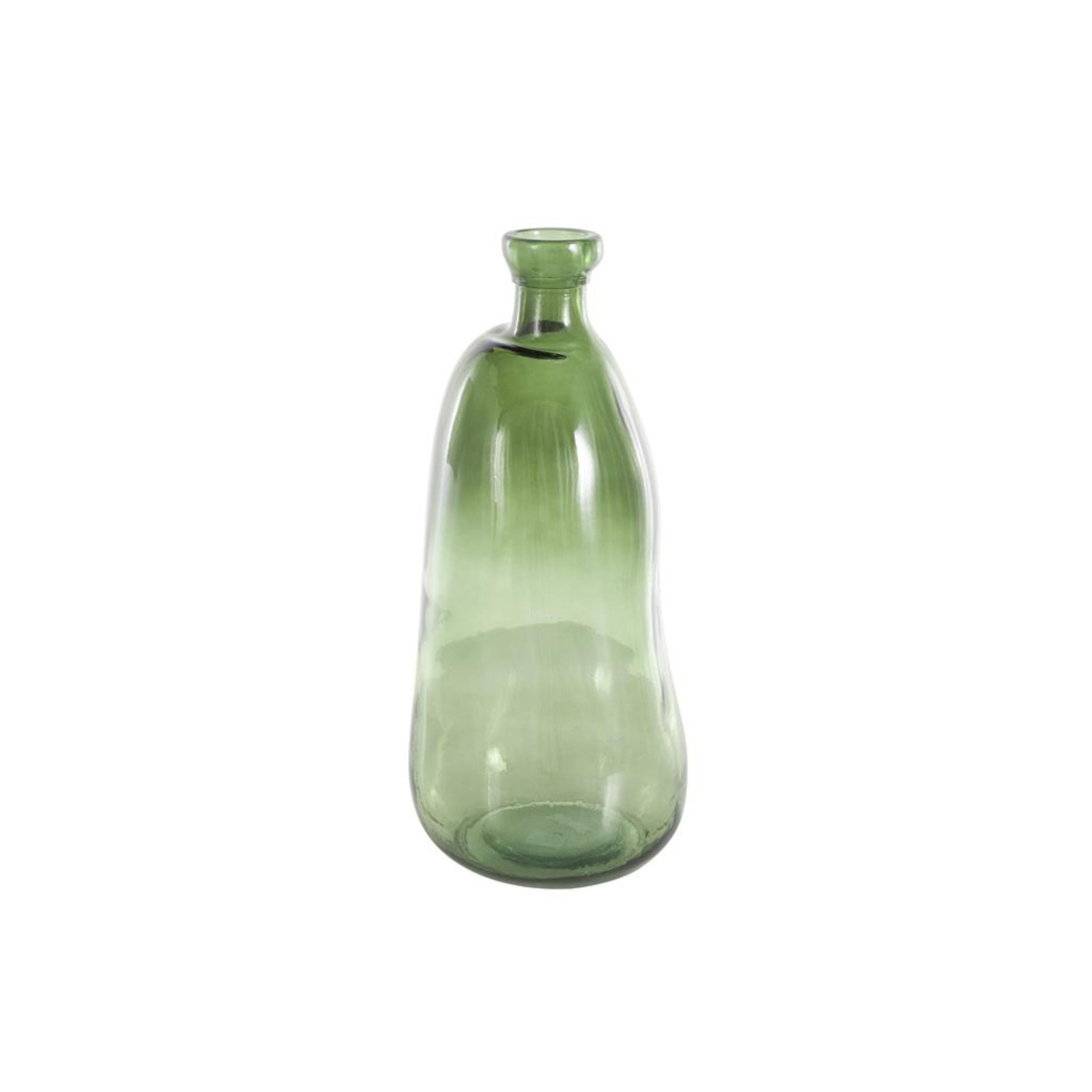Tall Green Glass Vase 9"W x 20"H