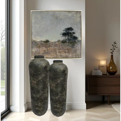 Large Verde Ceramic Floor Vase 11"W X 45"H