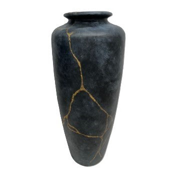 Japon Marble Gold Medium Floor Vase 14"W x 33"H