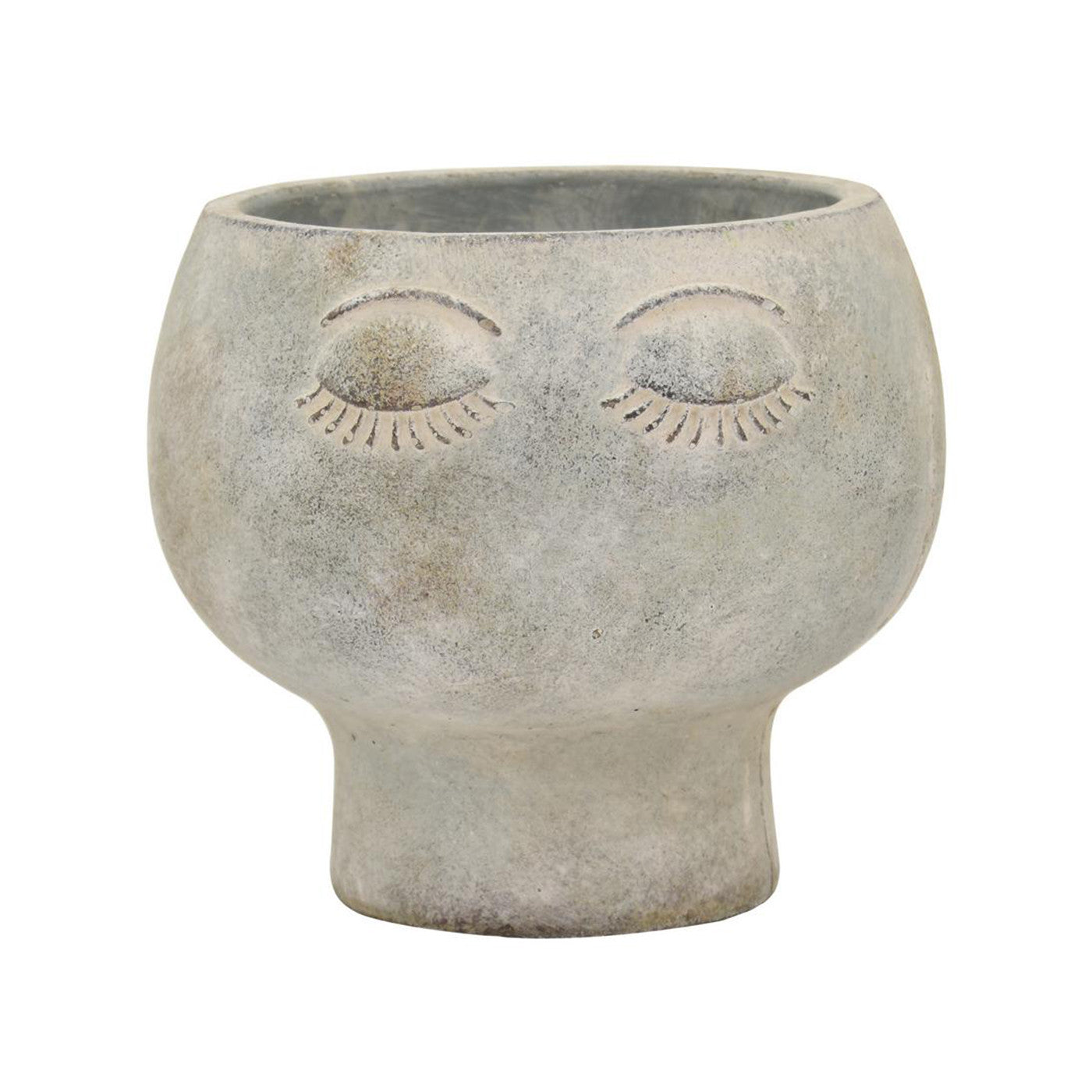 Large Grey Face Planter 7"W x 6"H