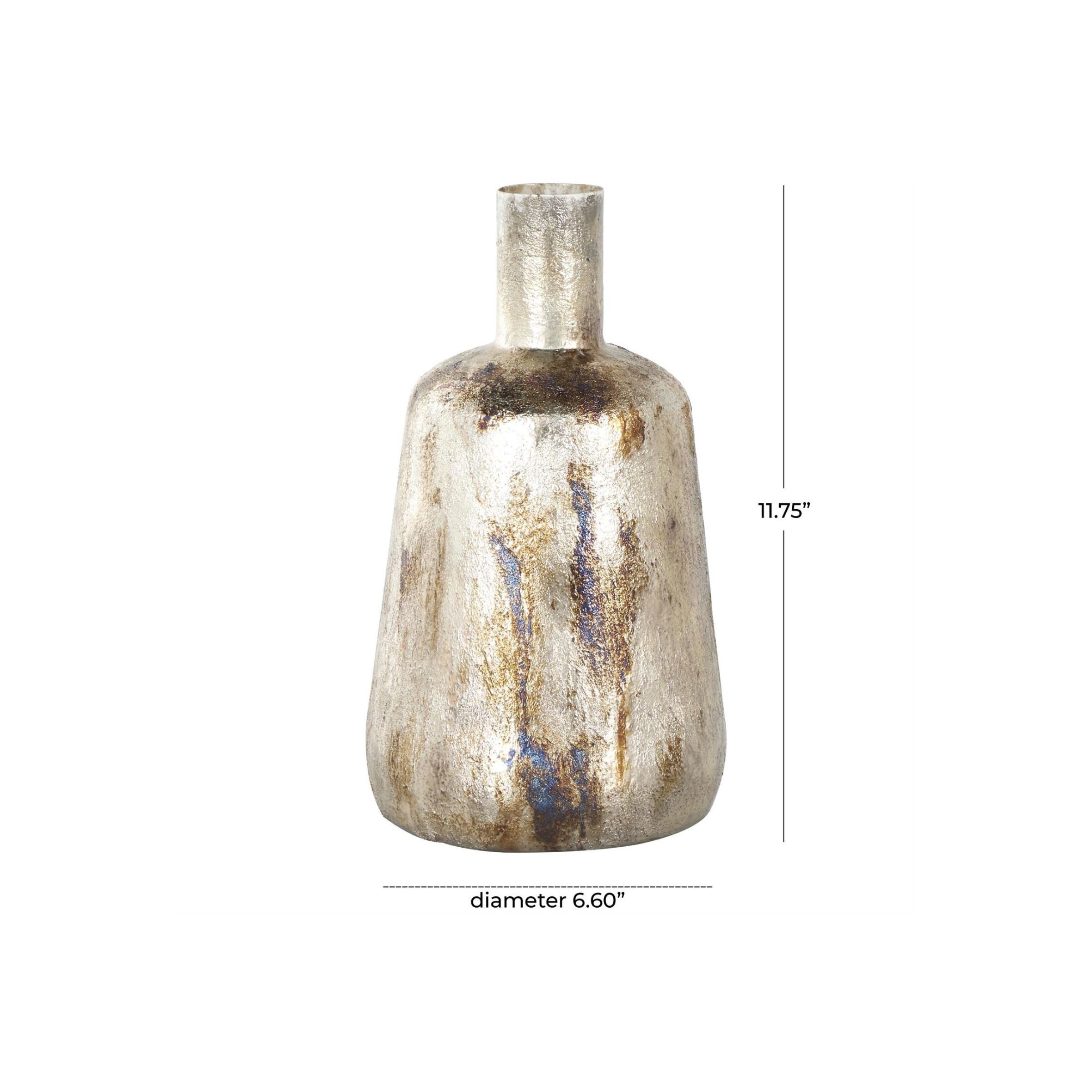 Bronze Metal Foiled Vase 7"W x 12"H