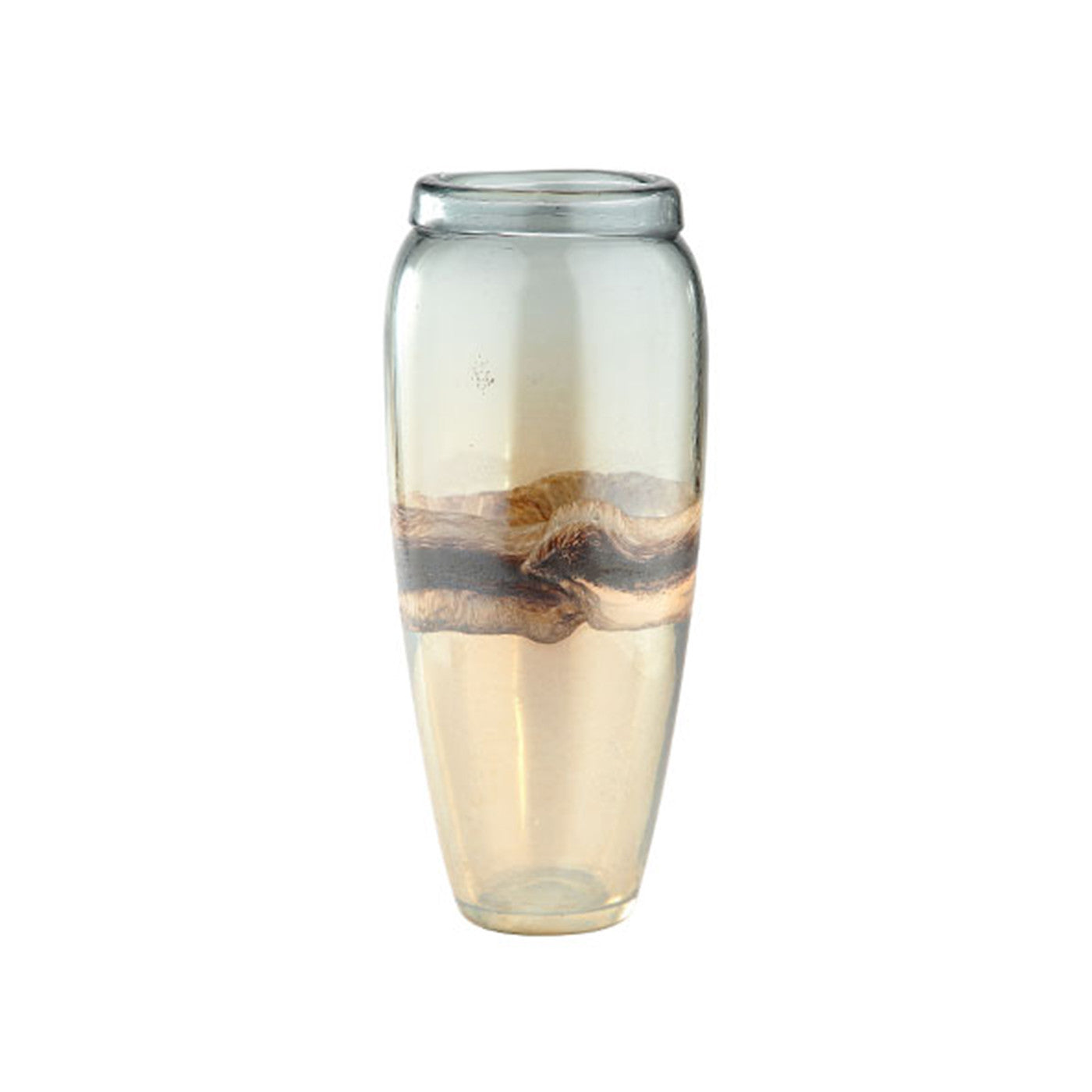 Tall Gold and Brown Vase 5.5"W x 13.5"H
