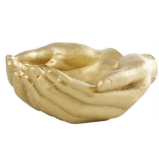 Gold Hands Bowl 16"W x 7"H
