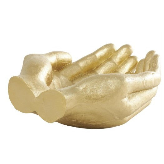 Gold Hands Bowl 16"W x 7"H