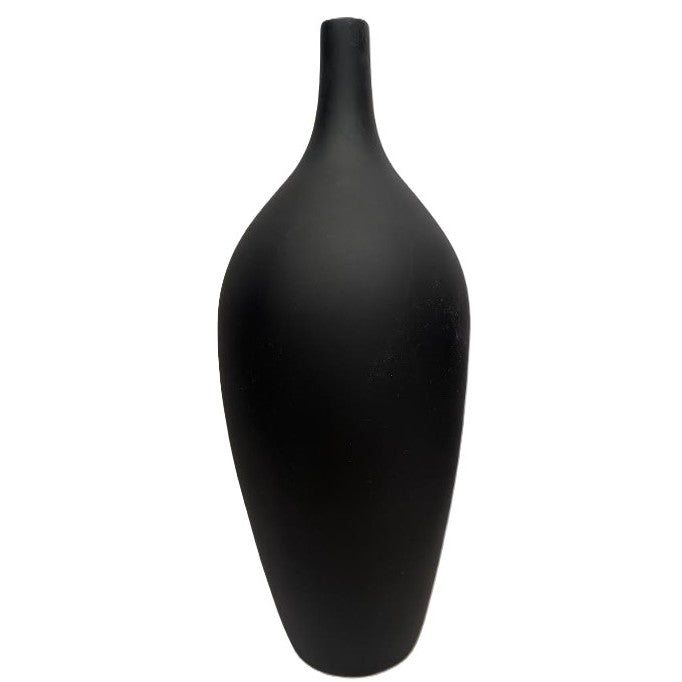 Large Black Ceramic Vase 7"W X 18"H