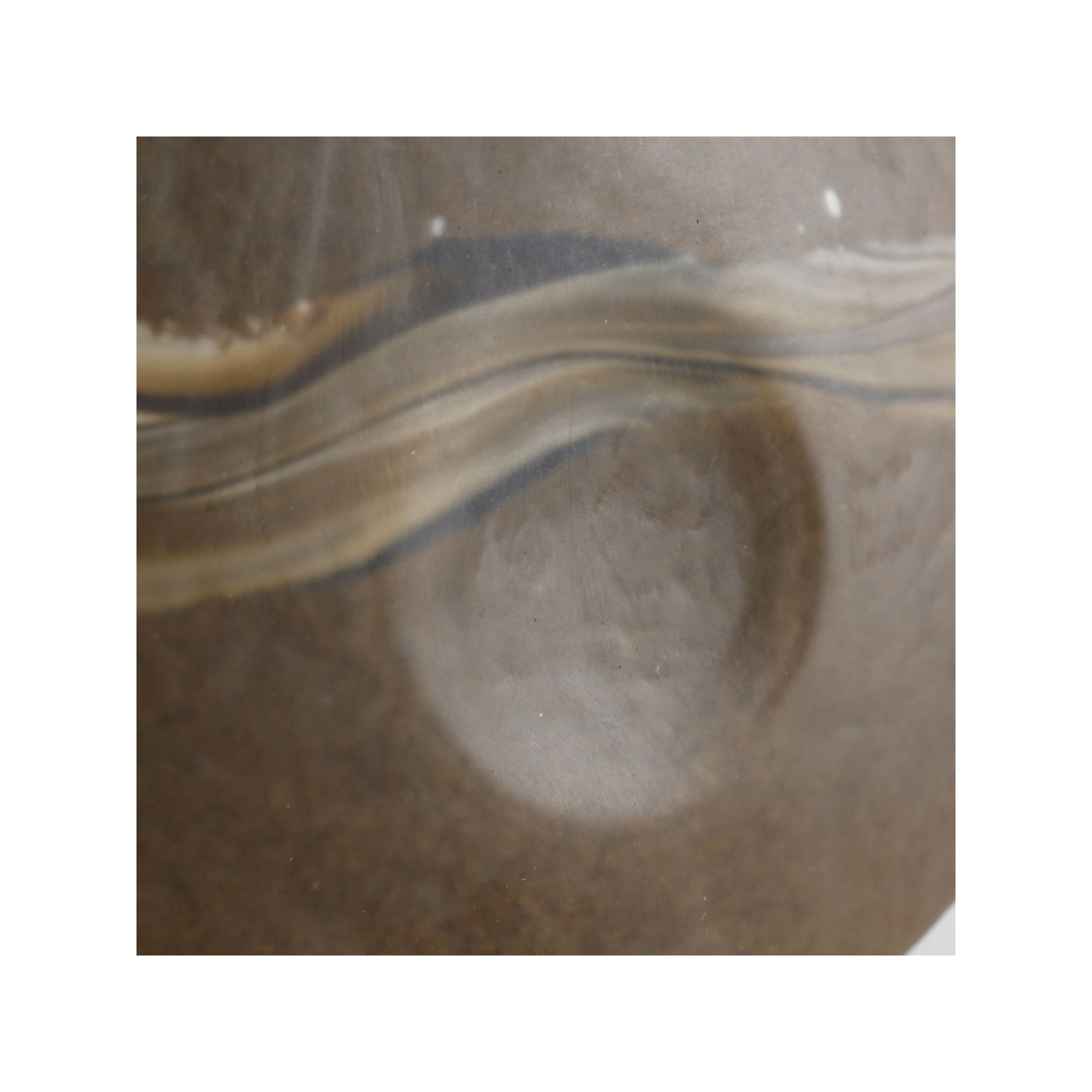 Small Brown and Cream Glass Vase 13"W x 9"H