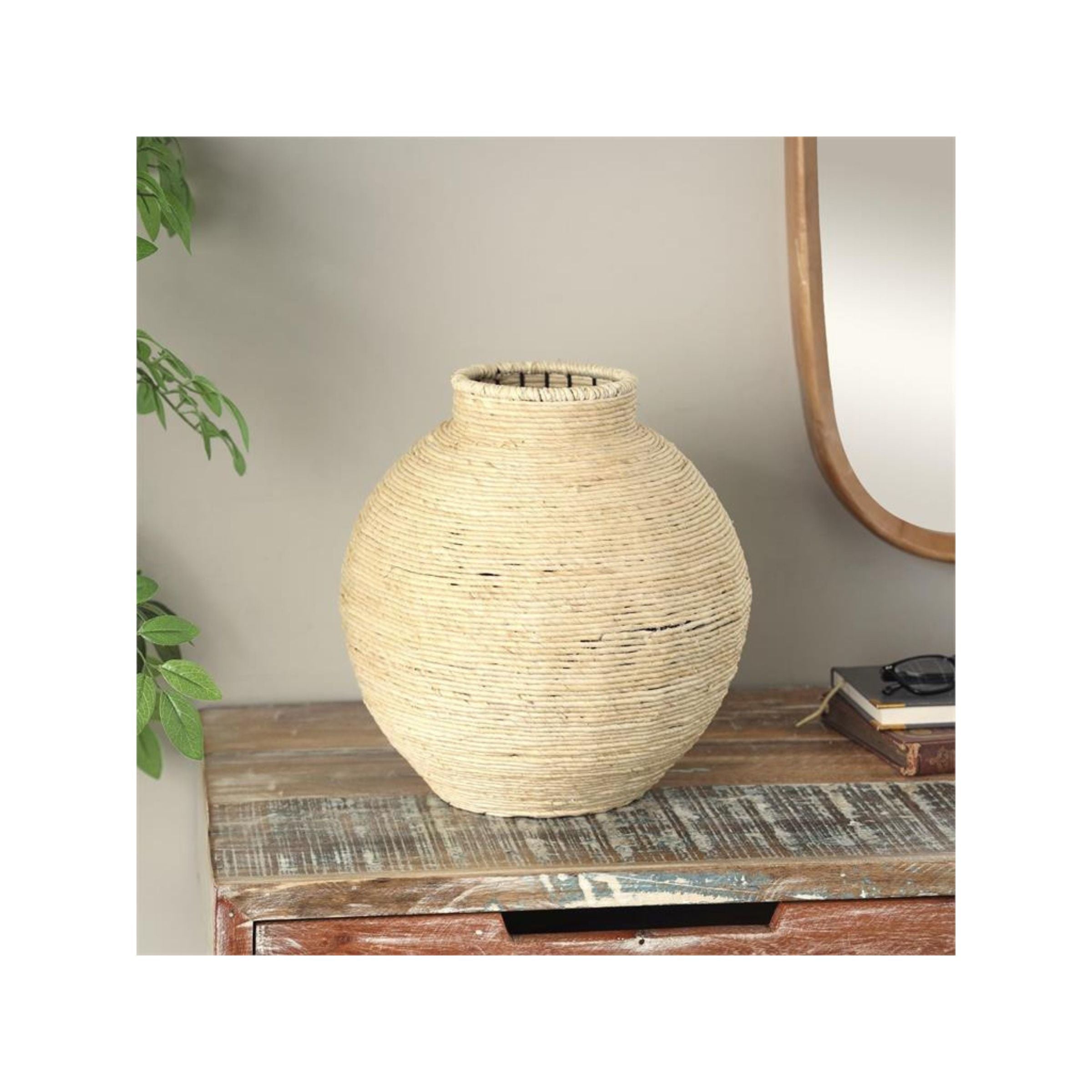 Tall Natural Seagrass Vase 13"W x 13"H