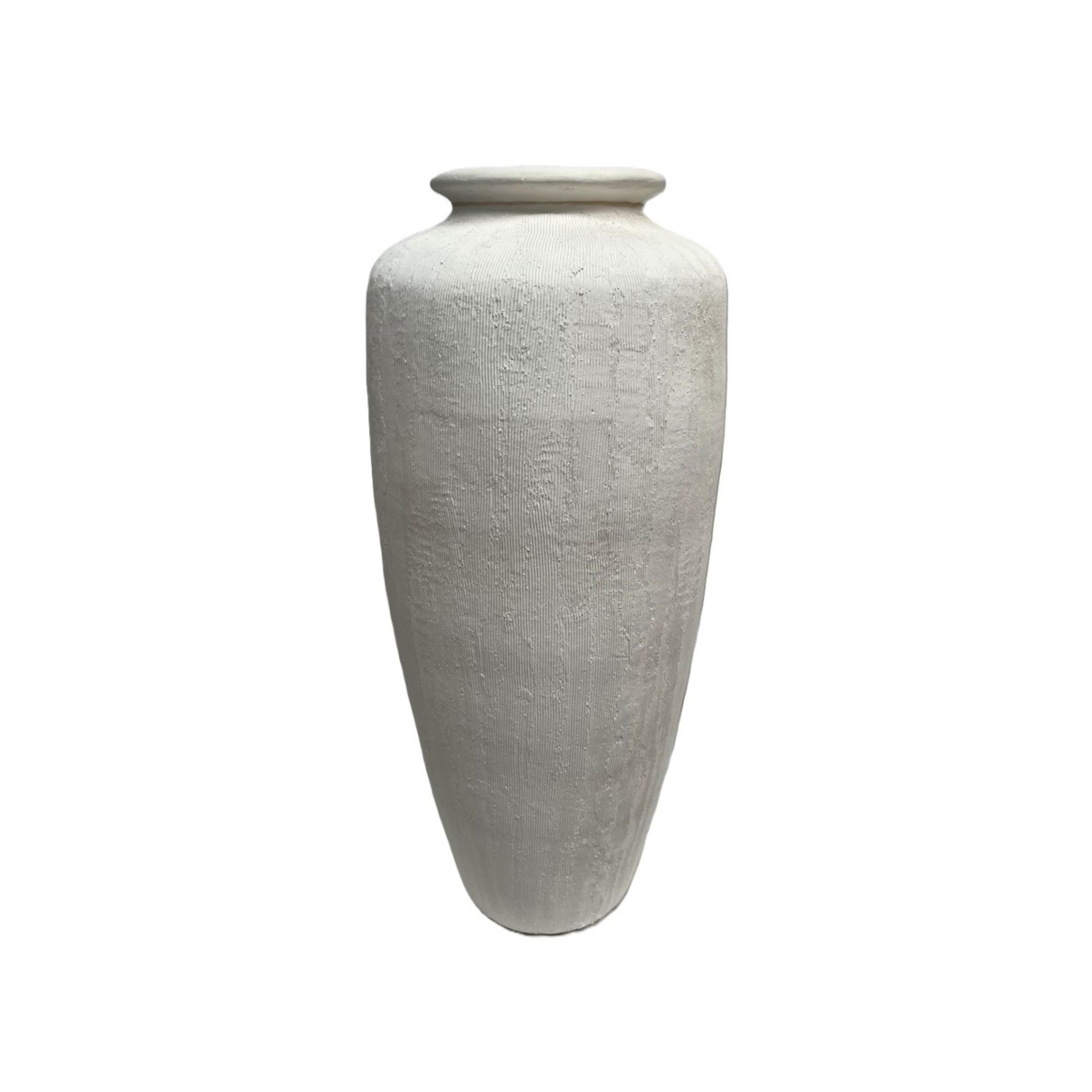 Large White Ceramic Floor Vase 14"W X 38"H