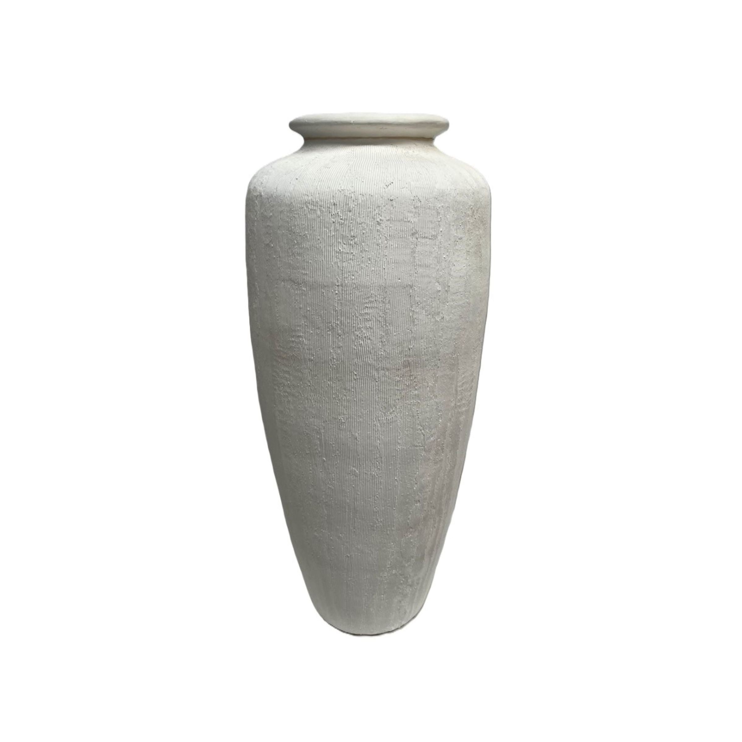Medium White Ceramic Floor Vase 14"W X 33"H