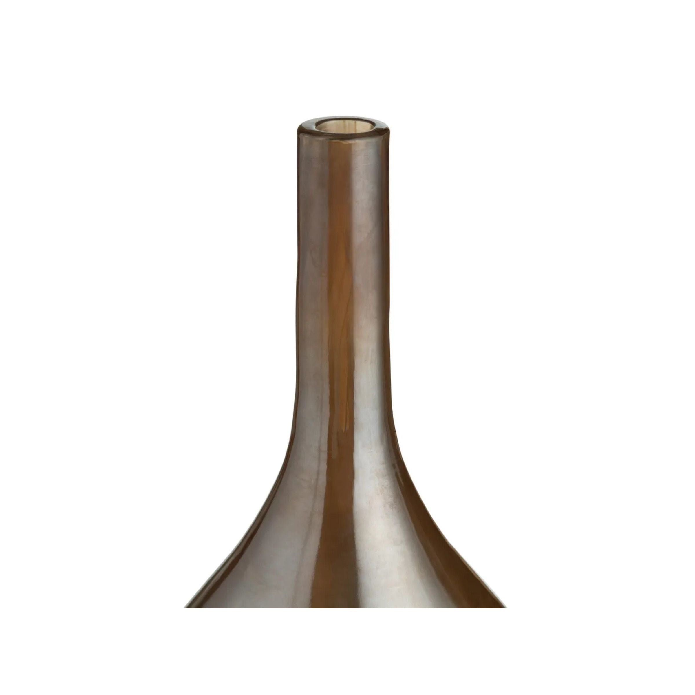Large Bronze Glass Vase 9"W x 16"H