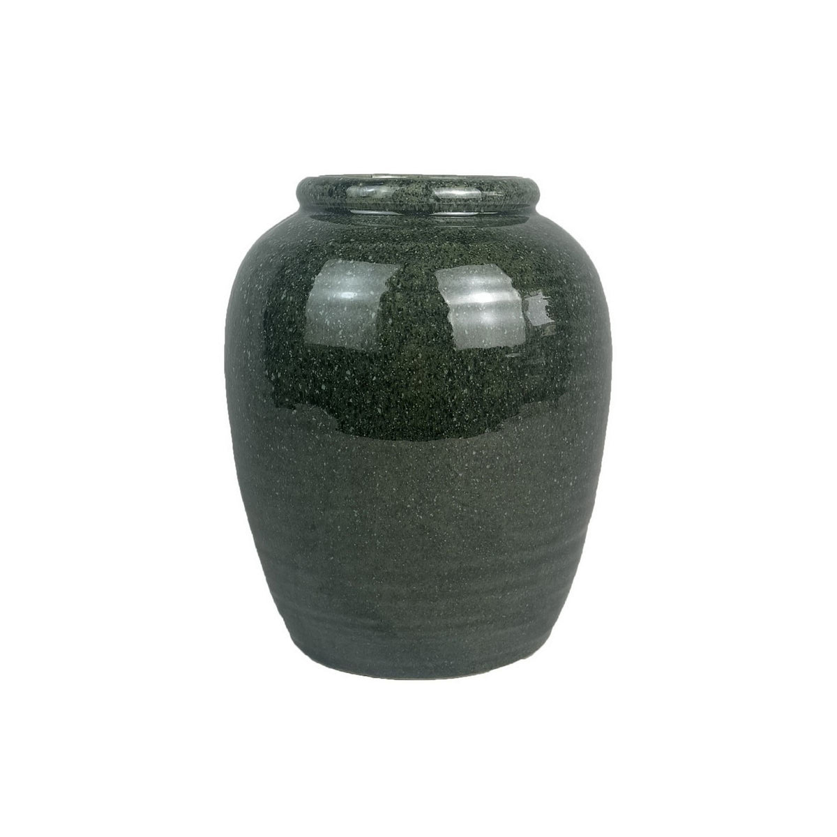 Small Green Ceramic Vase 8"W x 10"H
