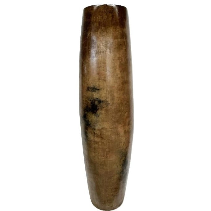 Medium Tan and Black Ceramic Floor Vase 12"W X 43"H