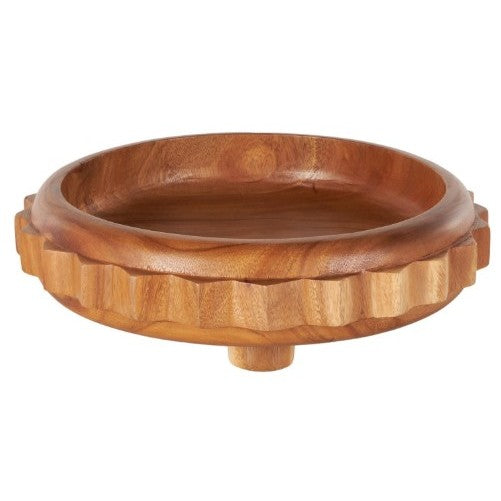 Teak Wood Bowl 18"L x 5"H