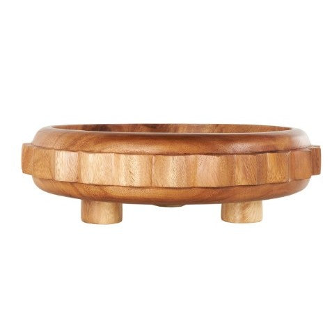 Teak Wood Bowl 18"L x 5"H