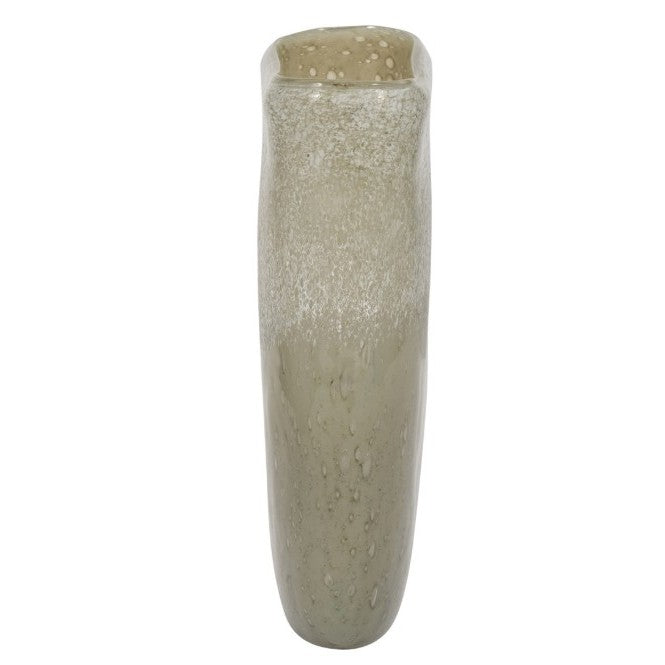 Short Green Glass Vase 7"W x 10"H
