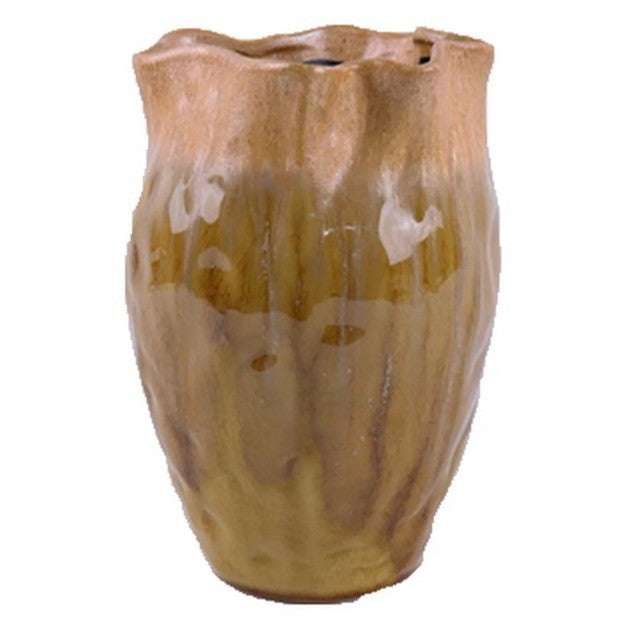 Tall Mustard Ceramic Vase 7"W x 10.5"H