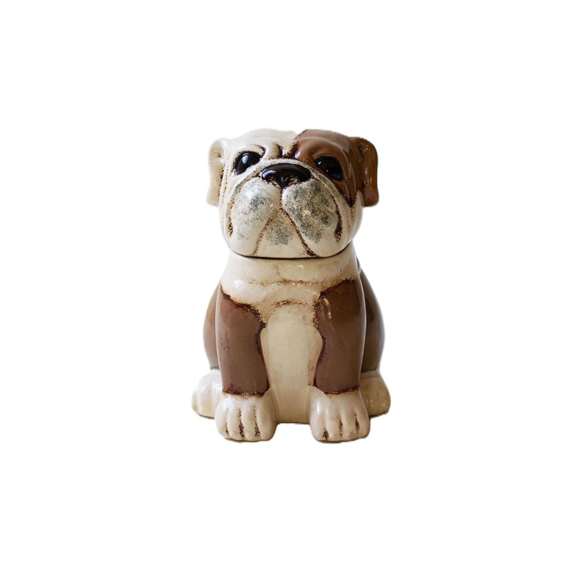 Ceramic Bulldog Canister 7.5"W x 10"H