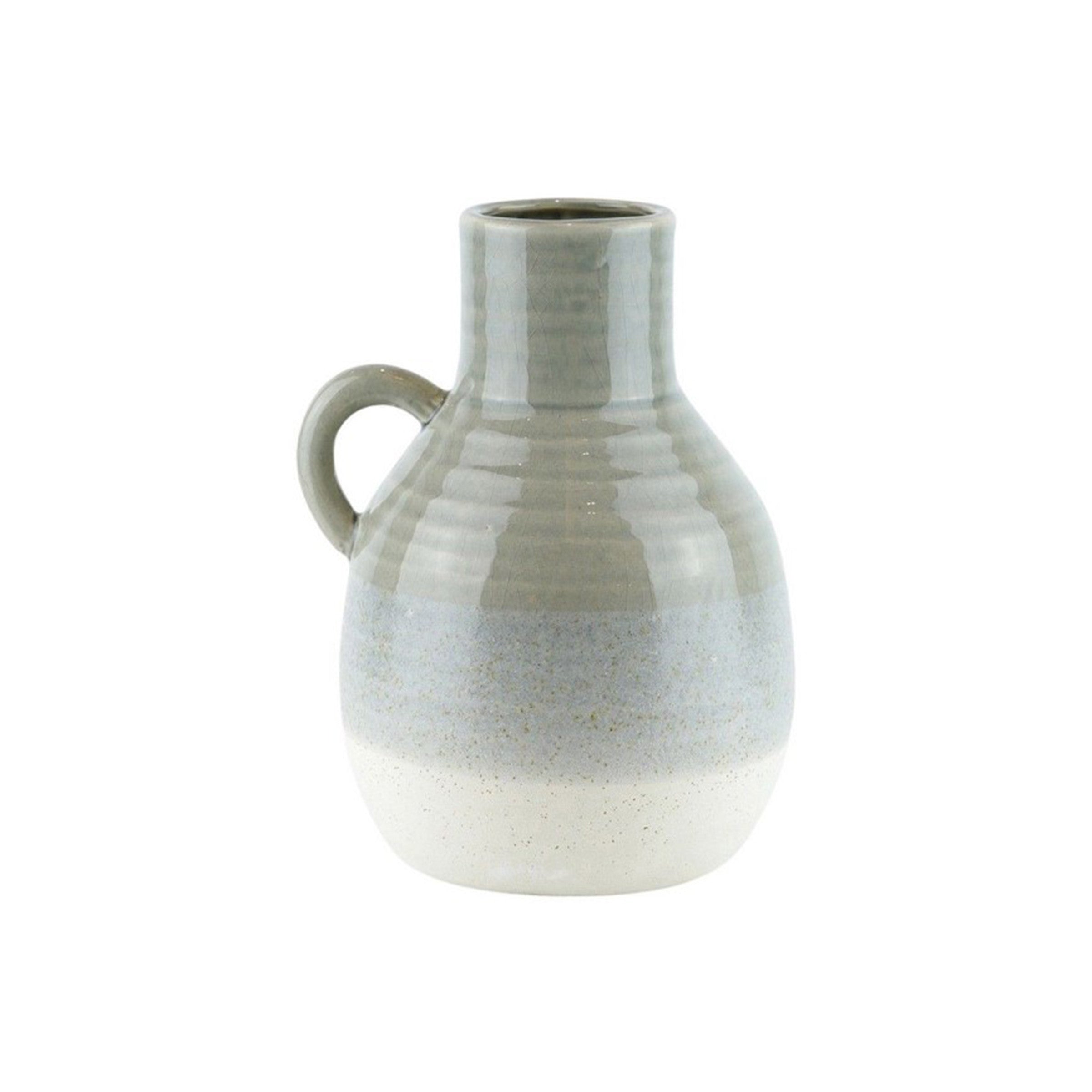Large Green Ceramic Jug 7"W x 10"H
