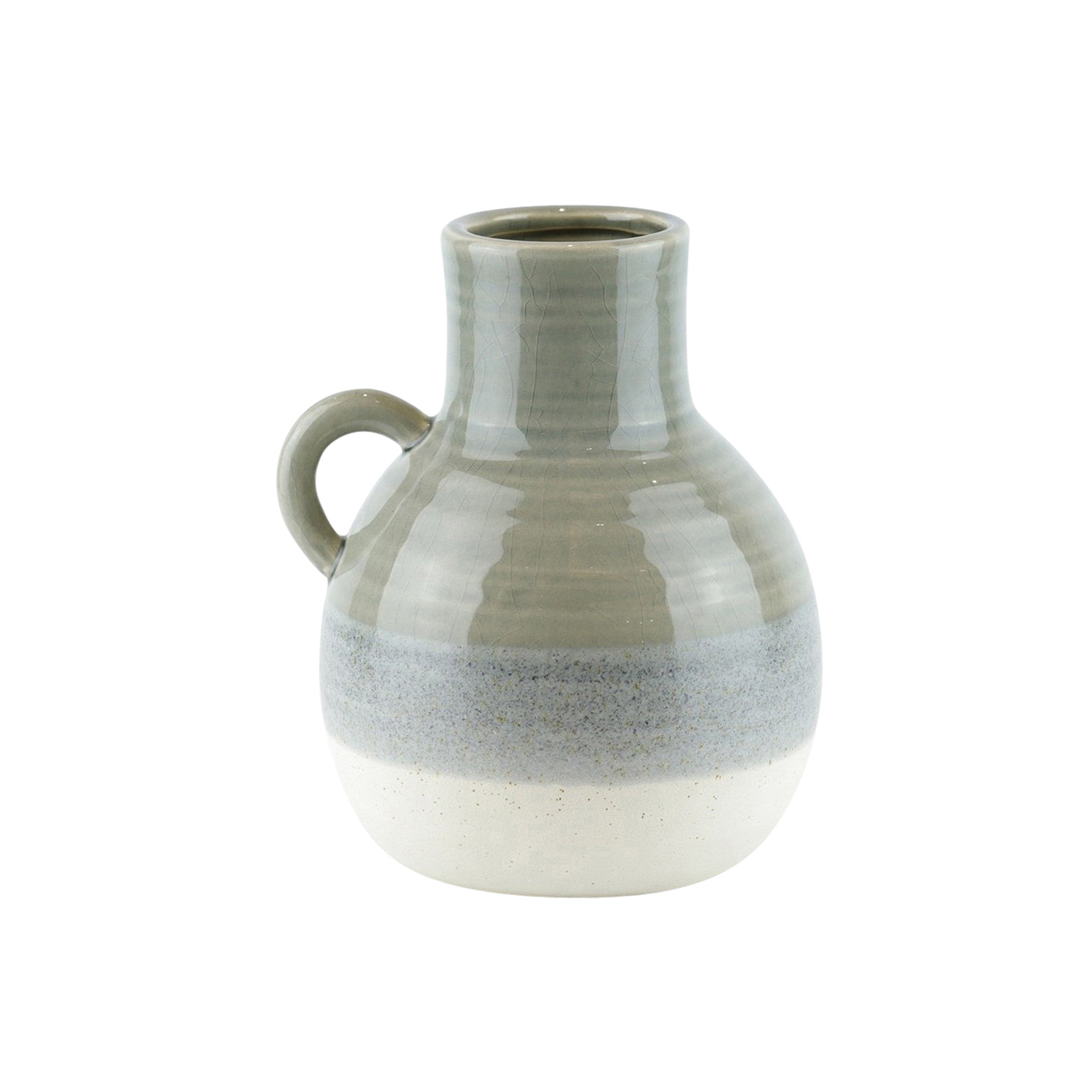 Small Green Ceramic Jug 7"W x 8.5"H