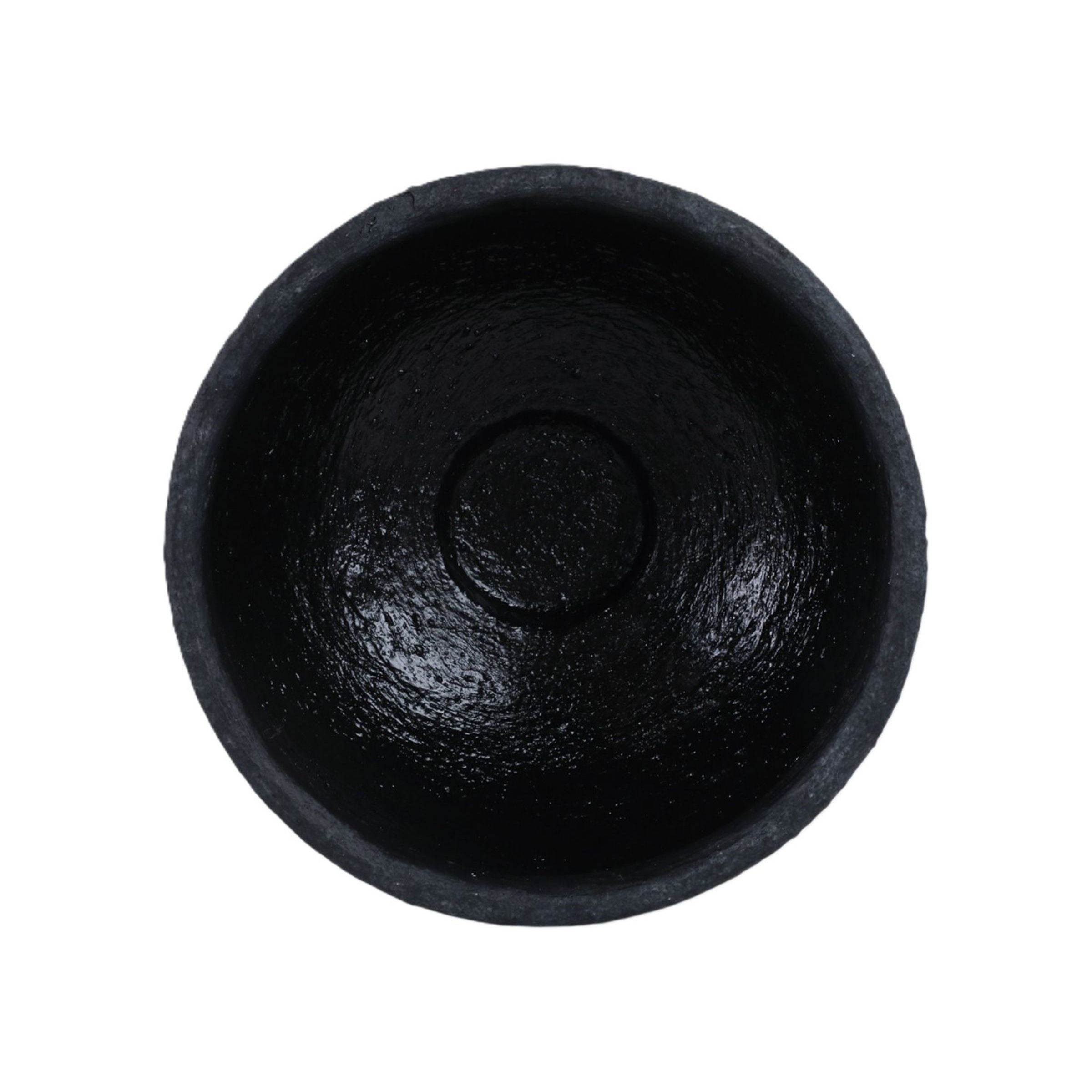 Black Textured Ceramic Bowl 12"W x 6"H