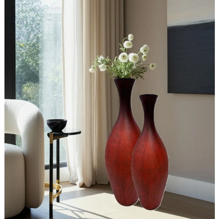 Large Red Floor Vase 13"W x 46"H