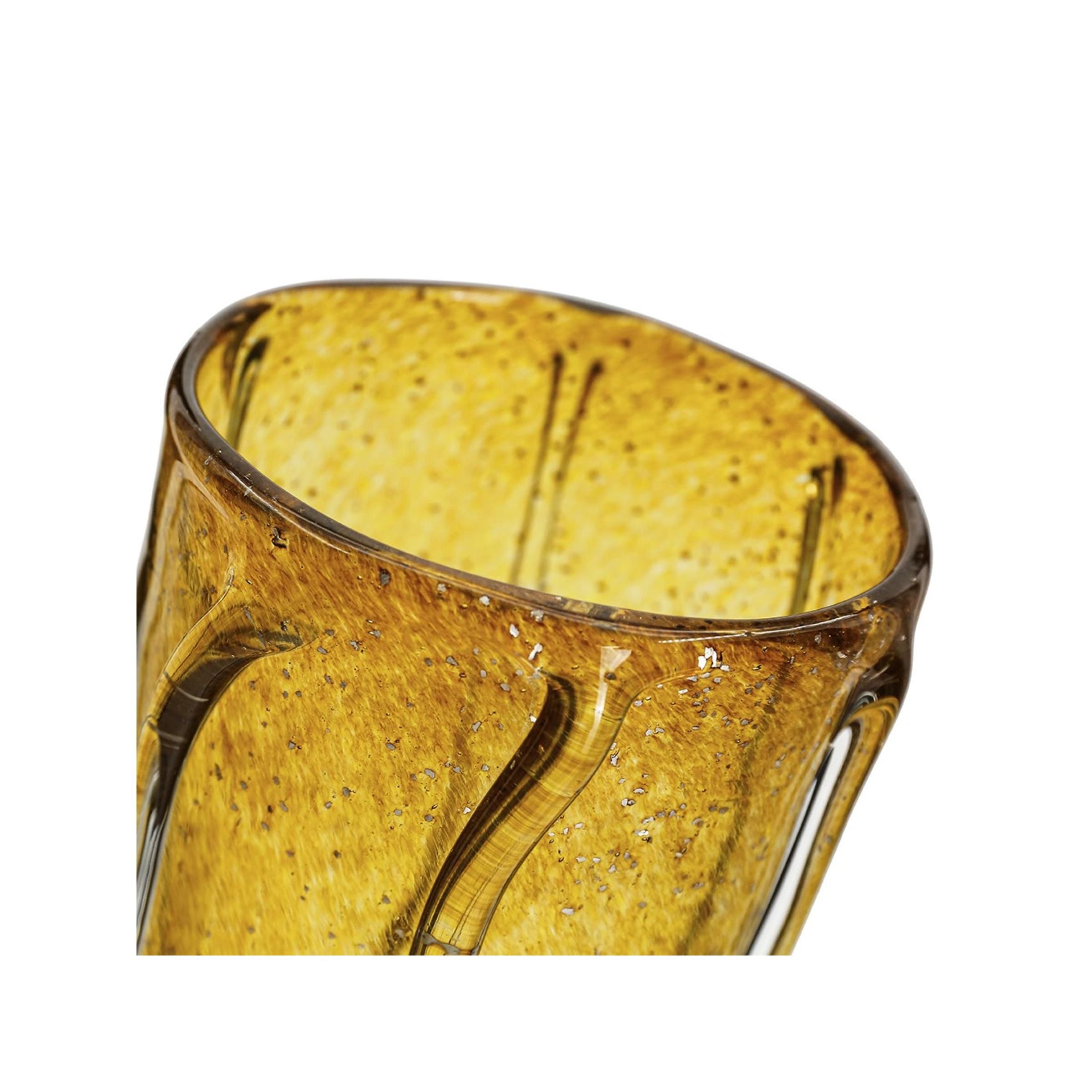 Large Amber Glass Vase 6"W x 13"H