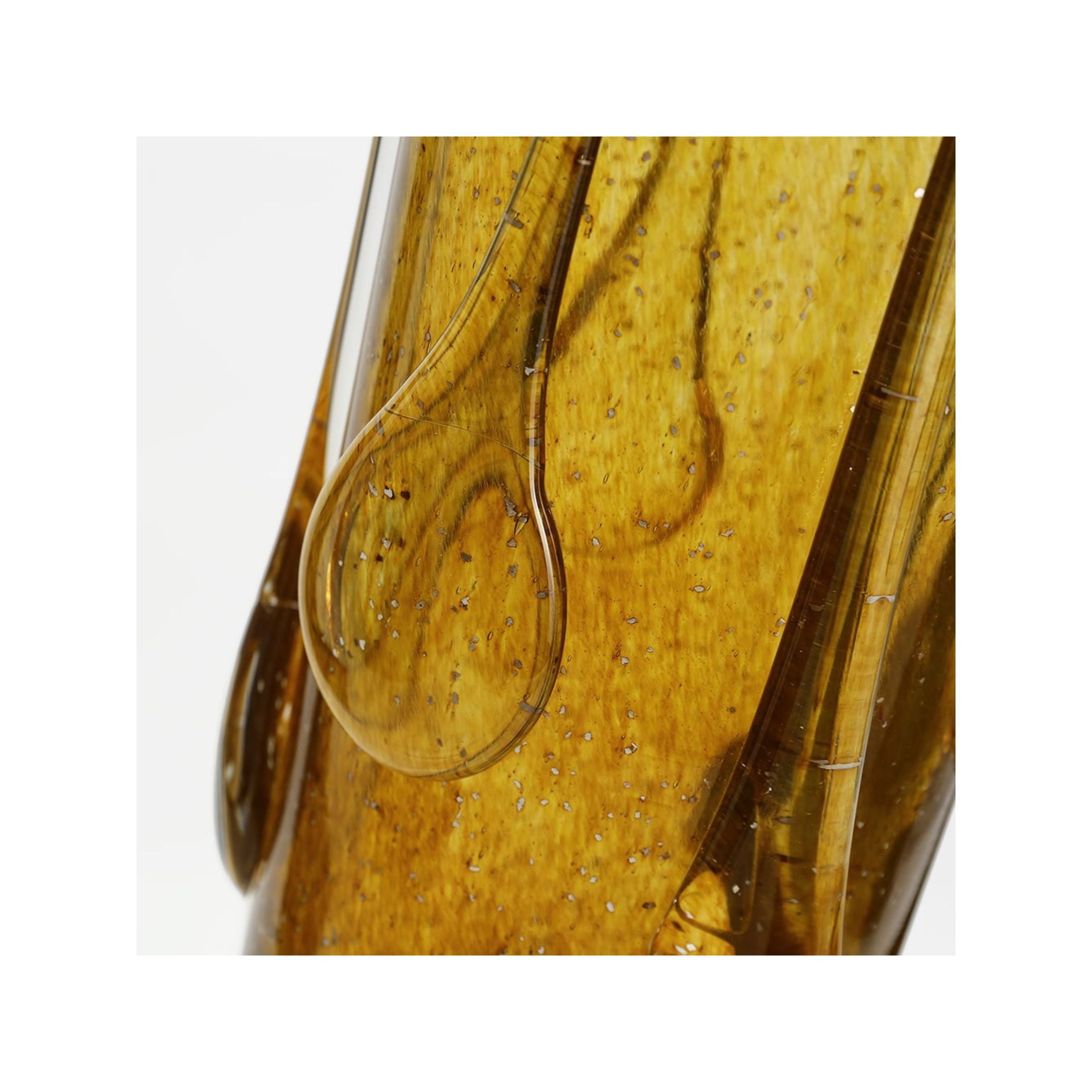 Large Amber Glass Vase 6"W x 13"H