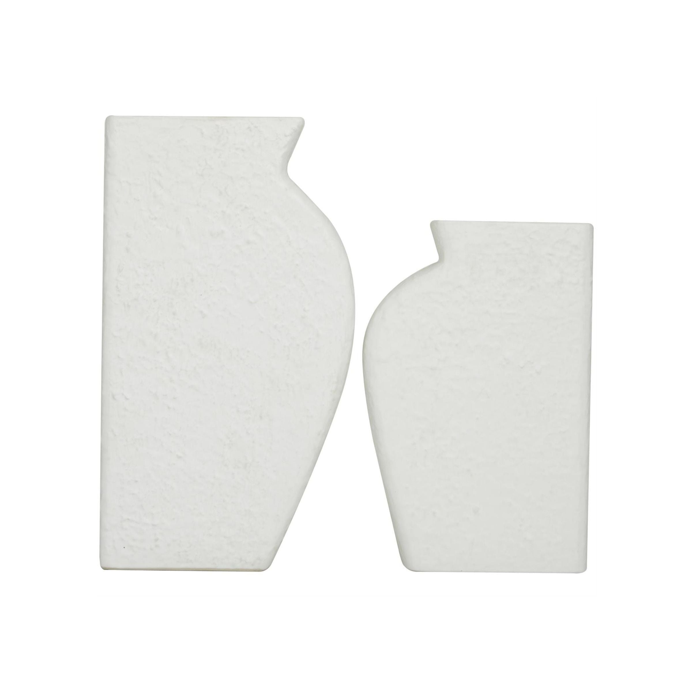 Set of 2 White Ceramic Urn Vases 3"W x 11/14"H
