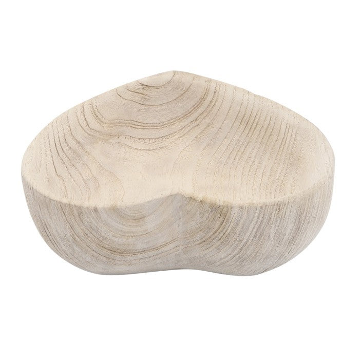 Set of 2 Natural Wood Heart Bowls 9/10"