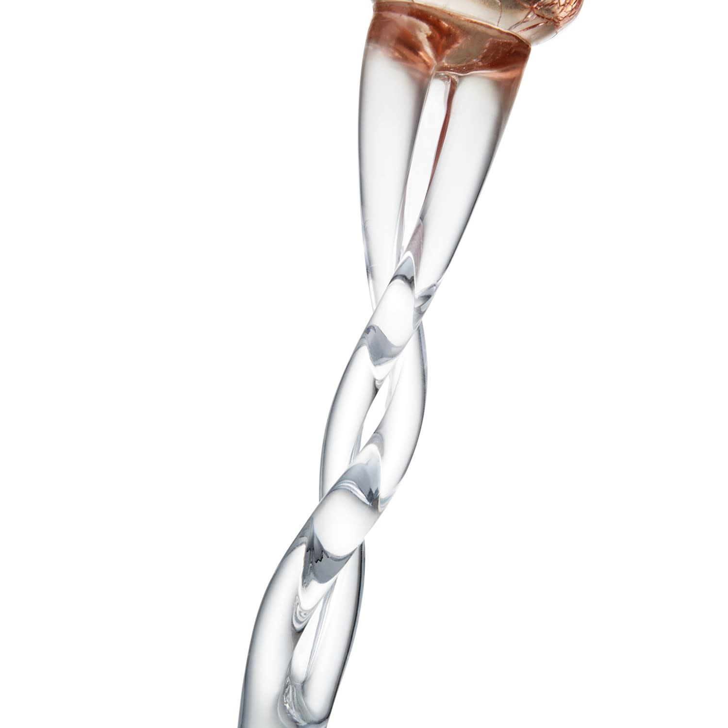 Set of 3 Rose Gold Glass Candleholders 12/14/15.5"H