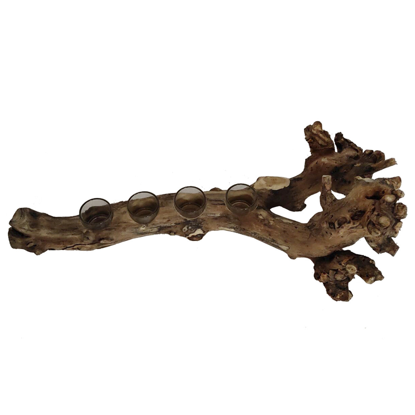 Wood Root Tealight Candleholder 17"W x 9"D x 4"H