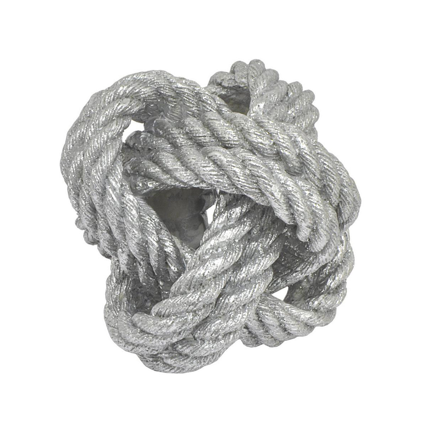 Silver Rope Knot DÃ©cor 6"W x 5"H