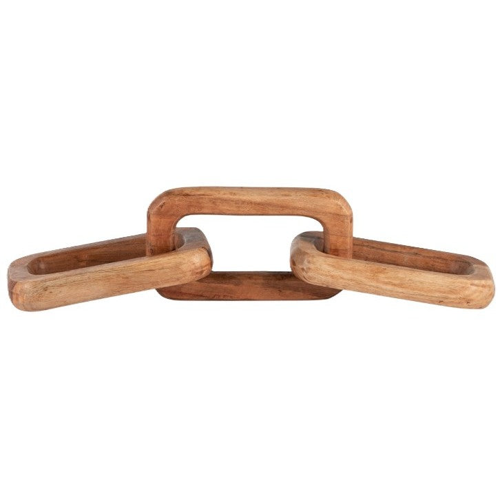 Brown Wood Triple Link Chain 17"L x 4"H