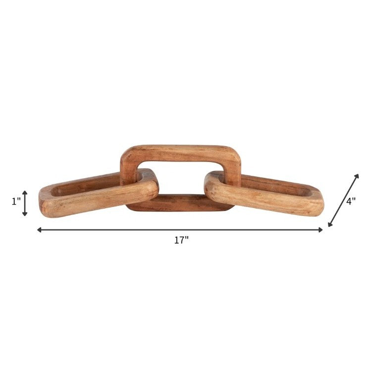 Brown Wood Triple Link Chain 17"L x 4"H