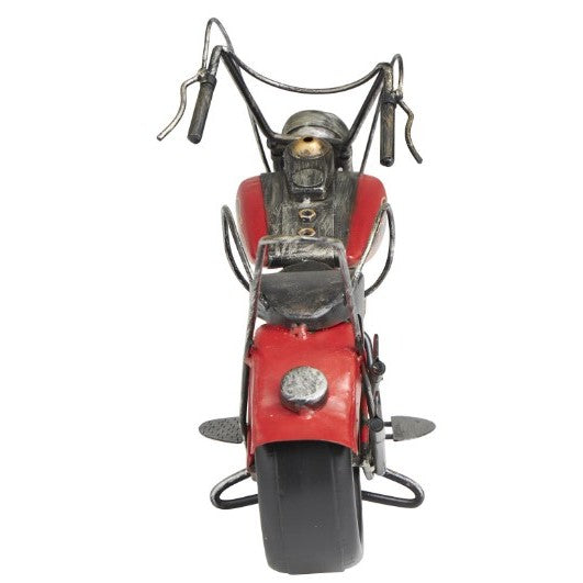 Red Vintage Metal Motorcycle DÃ©cor 18"W x 9"H