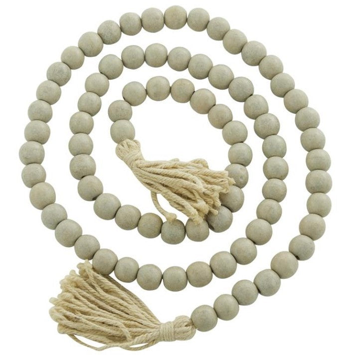 Grey Wood Beads 87"L