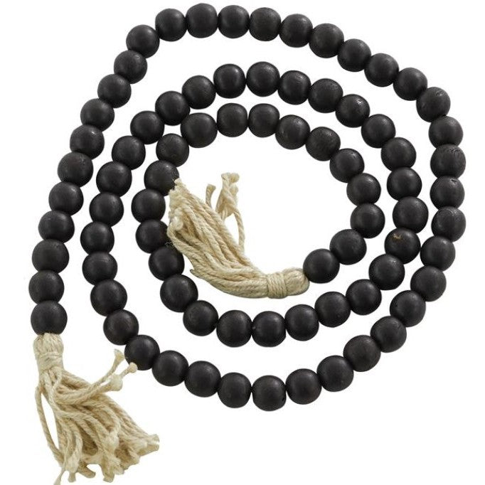 Black Wood Beads 80"L