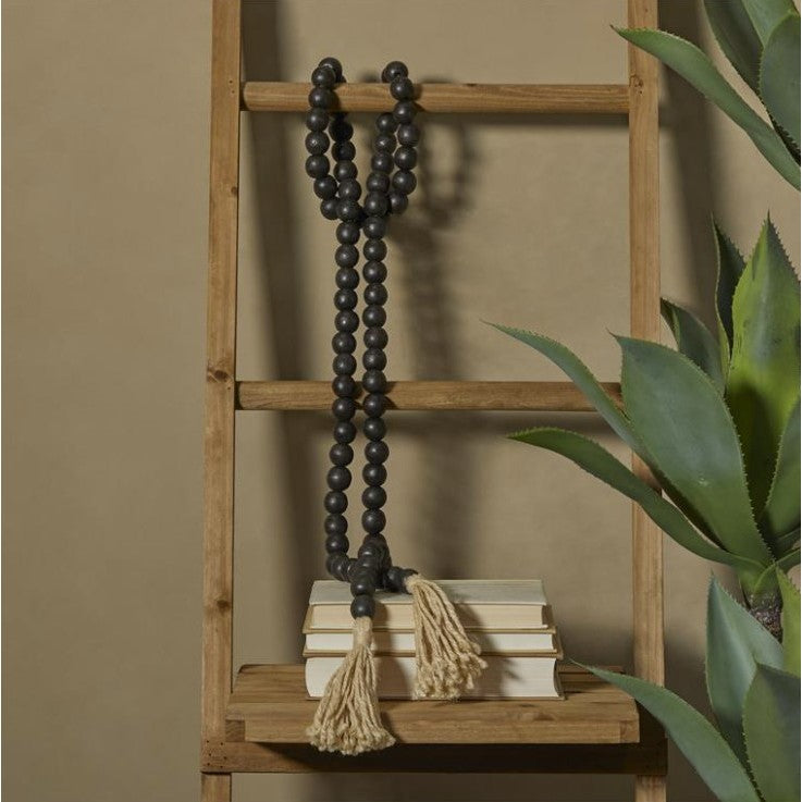 Black Wood Beads 80"L