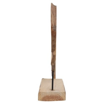 Teak Wood Heart Sculpture 16"L x 20"H