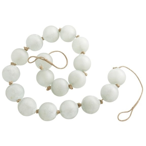 Aqua Frosted Glass Beads 91"L