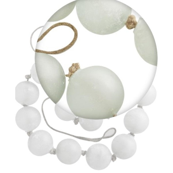 Aqua Frosted Glass Beads 91"L