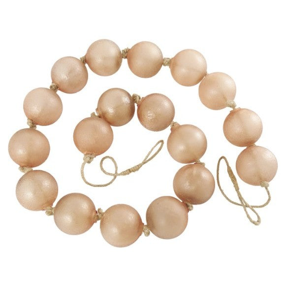 Blush Frosted Glass Beads 92"L