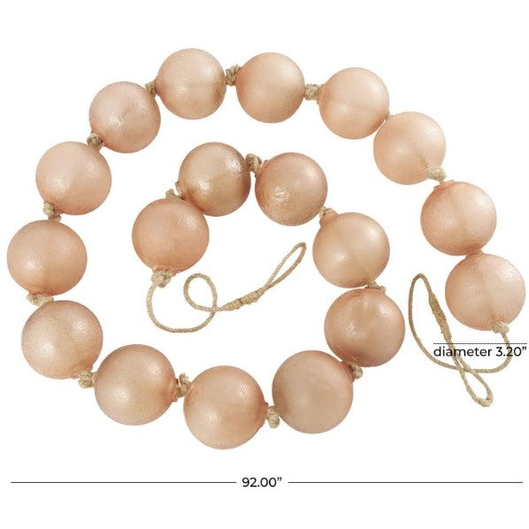Blush Frosted Glass Beads 92"L