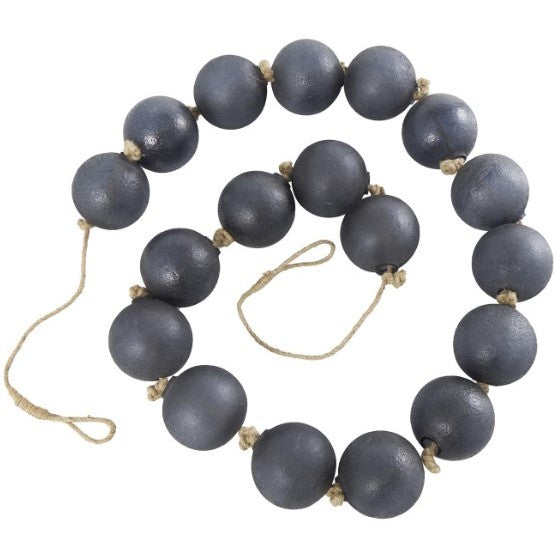 Black Glass Beads 89"L