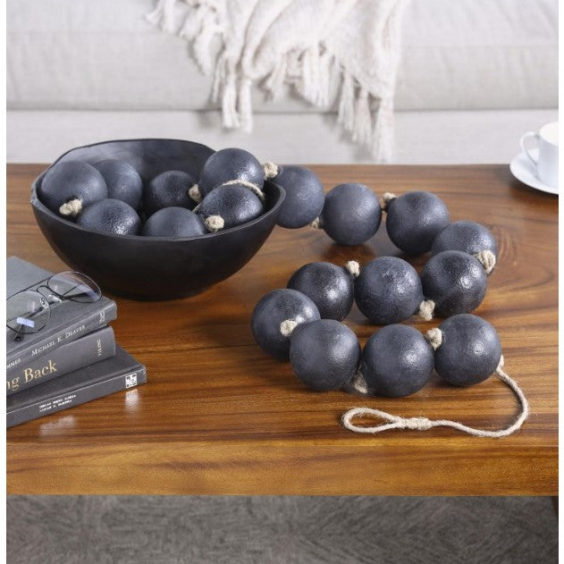 Black Glass Beads 89"L