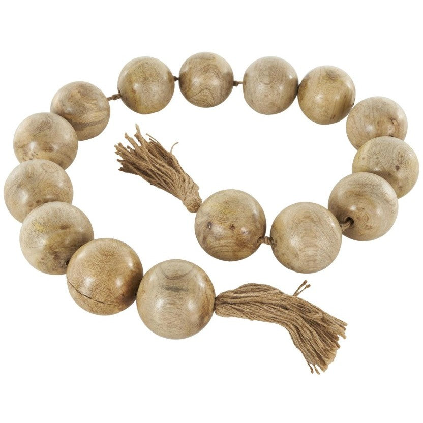 Natural Mango Wood Handmade Beads 3"W x 63"L